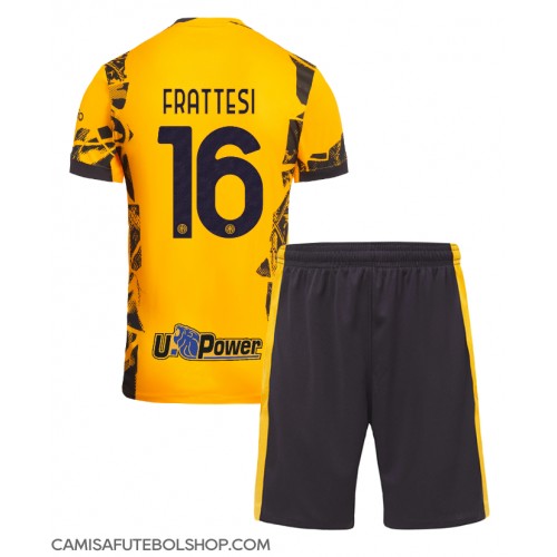 Camisa de time de futebol Inter Milan Davide Frattesi #16 Replicas 3º Equipamento Infantil 2024-25 Manga Curta (+ Calças curtas)